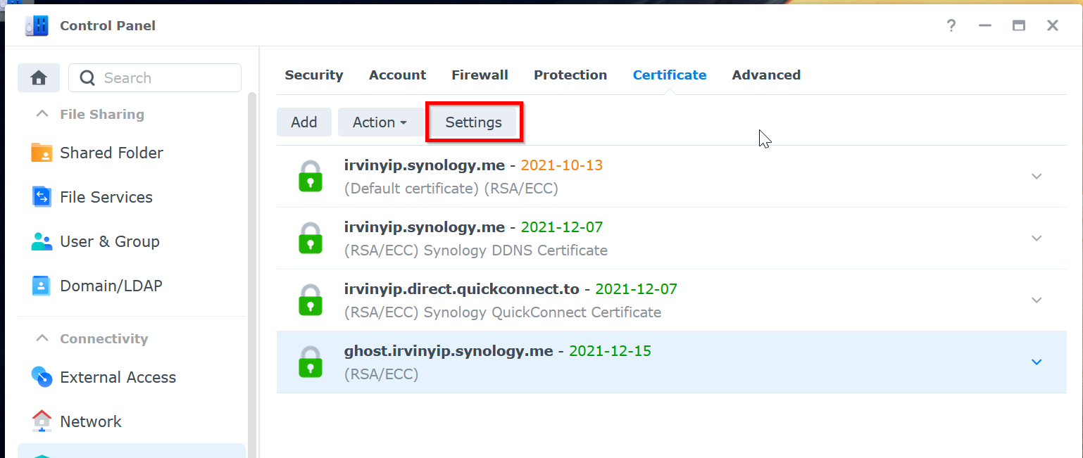 Ghost on Synology